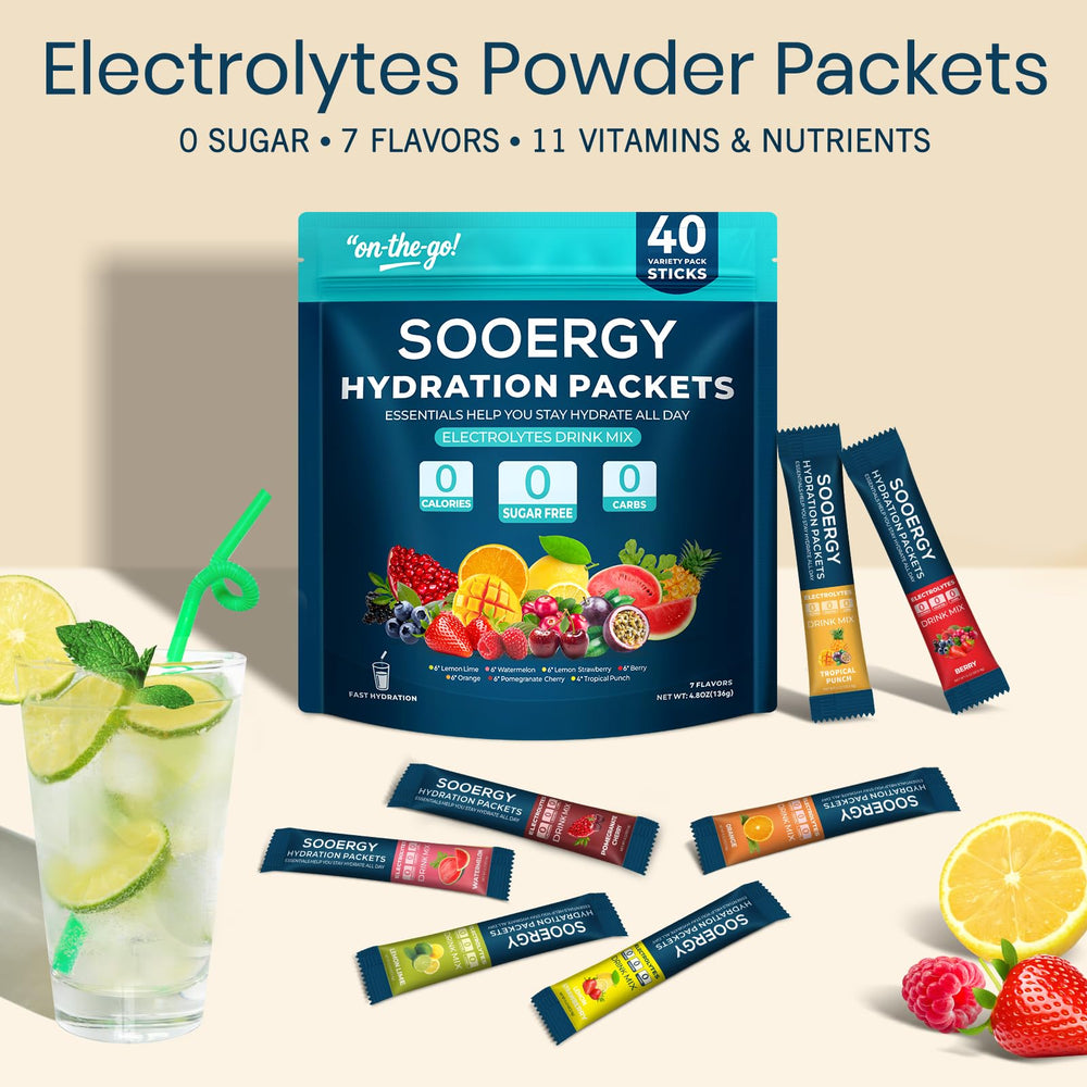 Sooergy Electrolytes Mix Berry stick balances fluids during travel