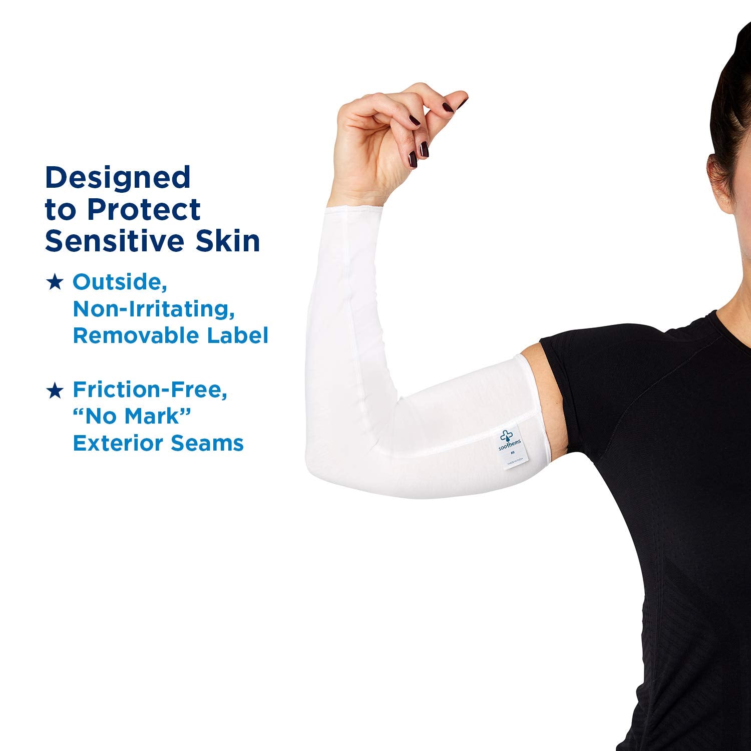 Soothems flat lock seams minimize friction for comfortable all-day wear.