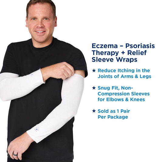 Soothems leg sleeve reduces knee irritation with comfortable tapered fit.