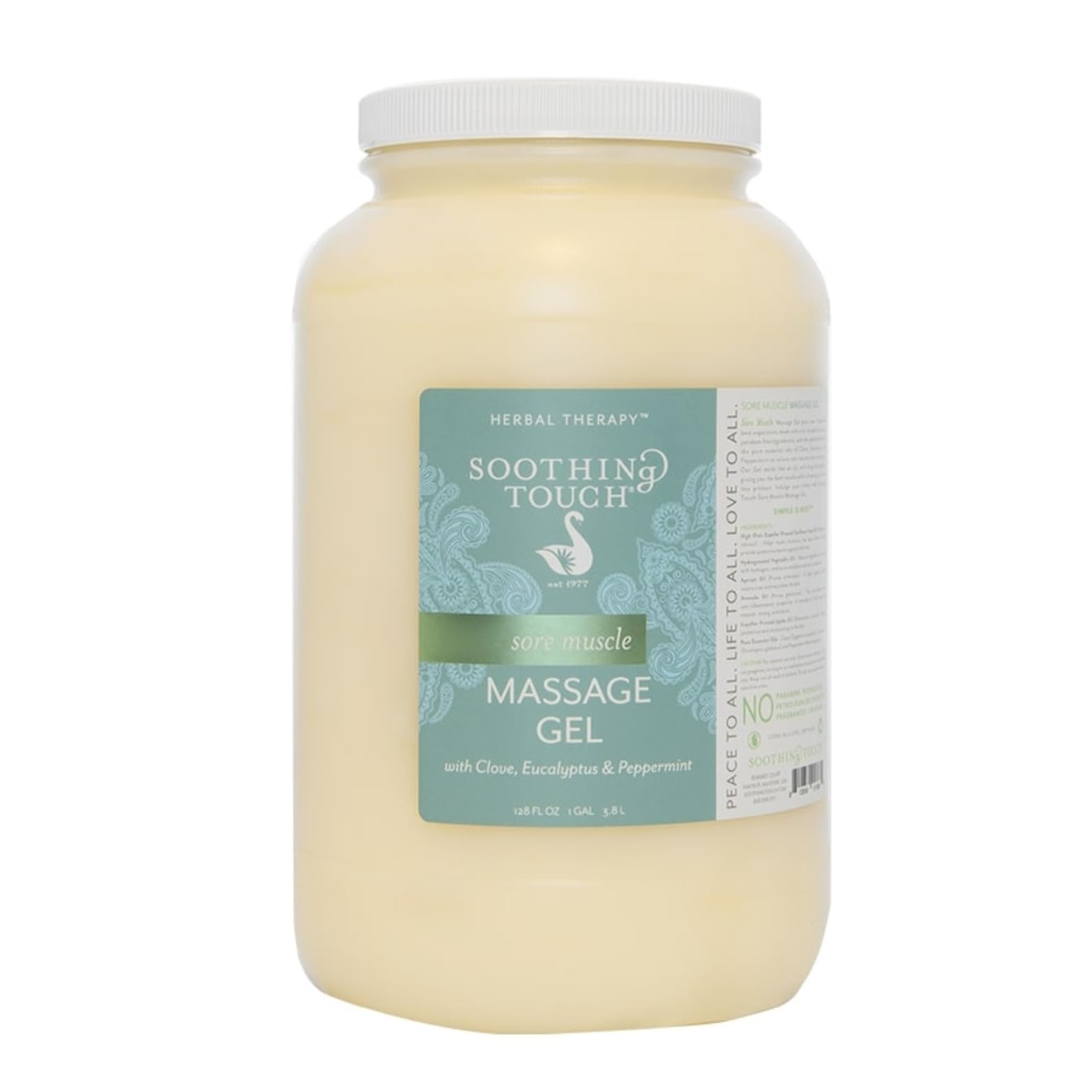 Soothing Touch Sore Muscle Gel bottle pour for long-glide massage sessions