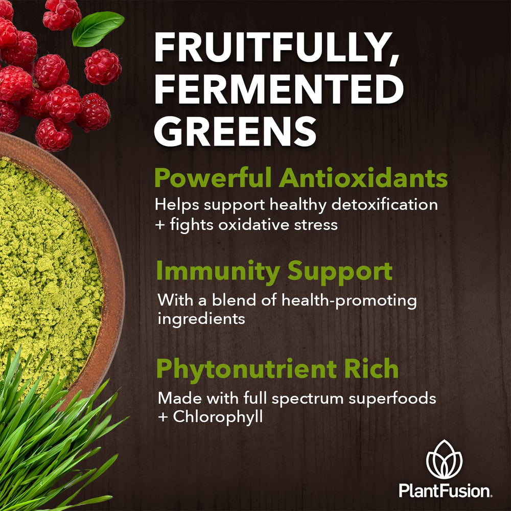 SOTRU Fruitful Greens ingredients with spirulina and chlorella for plant-based nutrition