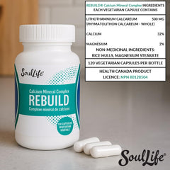 SoulLife Rebuild capsules daily use demonstrates calcium magnesium balance for convenient supplementation.