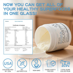 Sound Health Colostrum Powder icon representing immune support benefits.