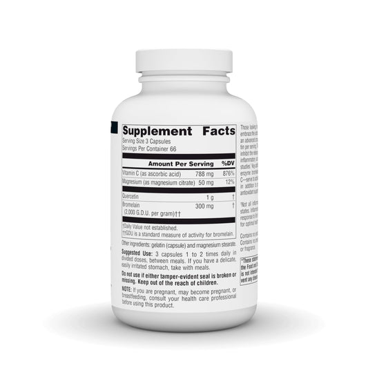 Source Naturals Activated Quercetin label highlighting quercetin and bioflavonoids blend.