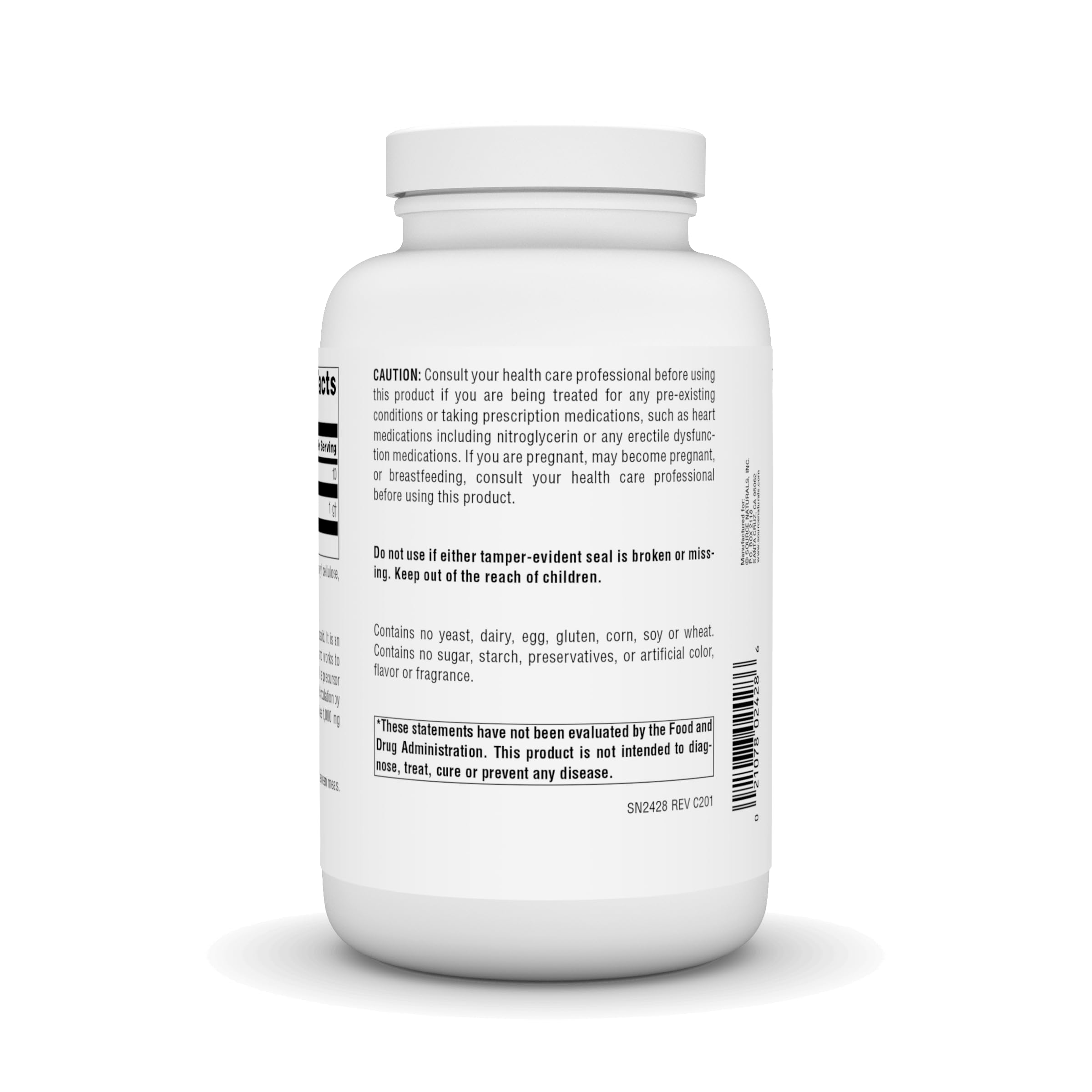 Source Naturals L-Arginine Free Form bottle may assist in ammonia detoxification processes.
