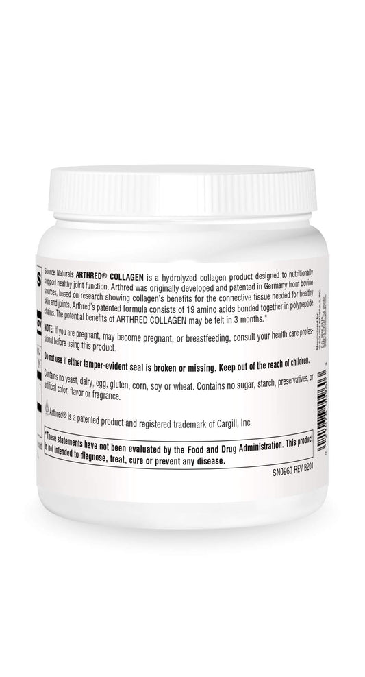 Source Naturals Arthred collagen powder mixes in coffee; seamless daily use for potential joint support.