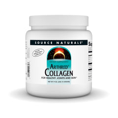 Source Naturals Arthred collagen powder pour; smooth unflavored mix for everyday beverages.