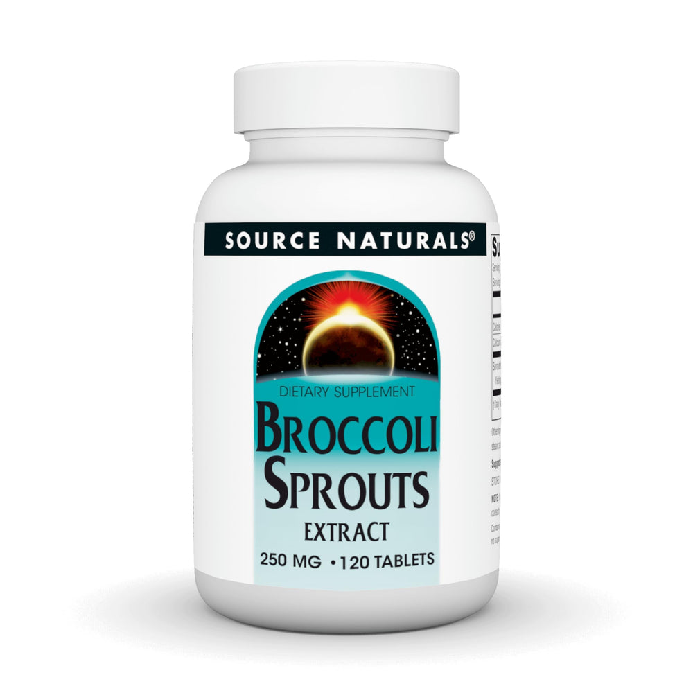 Source Naturals broccoli sprouts extract bottle for daily high-sulforaphane support.