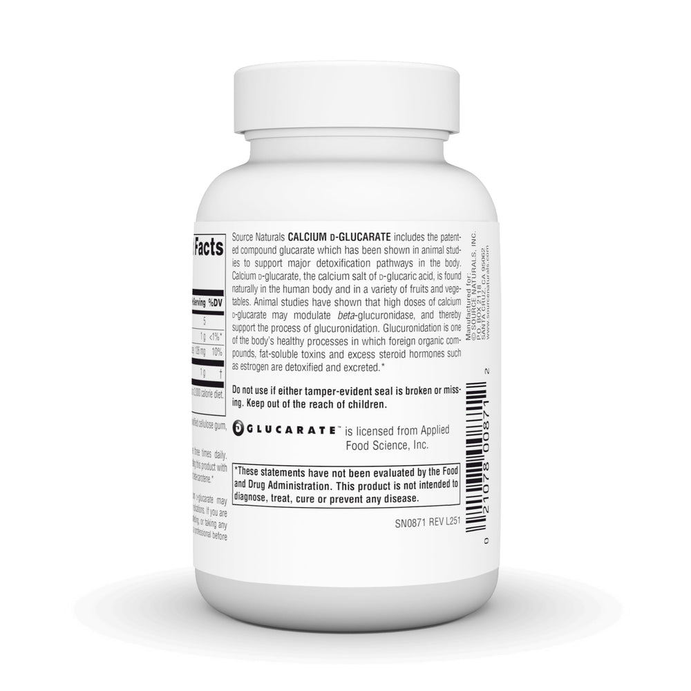 Packaging label highlights ingredients and nutrition facts for Source Naturals product.