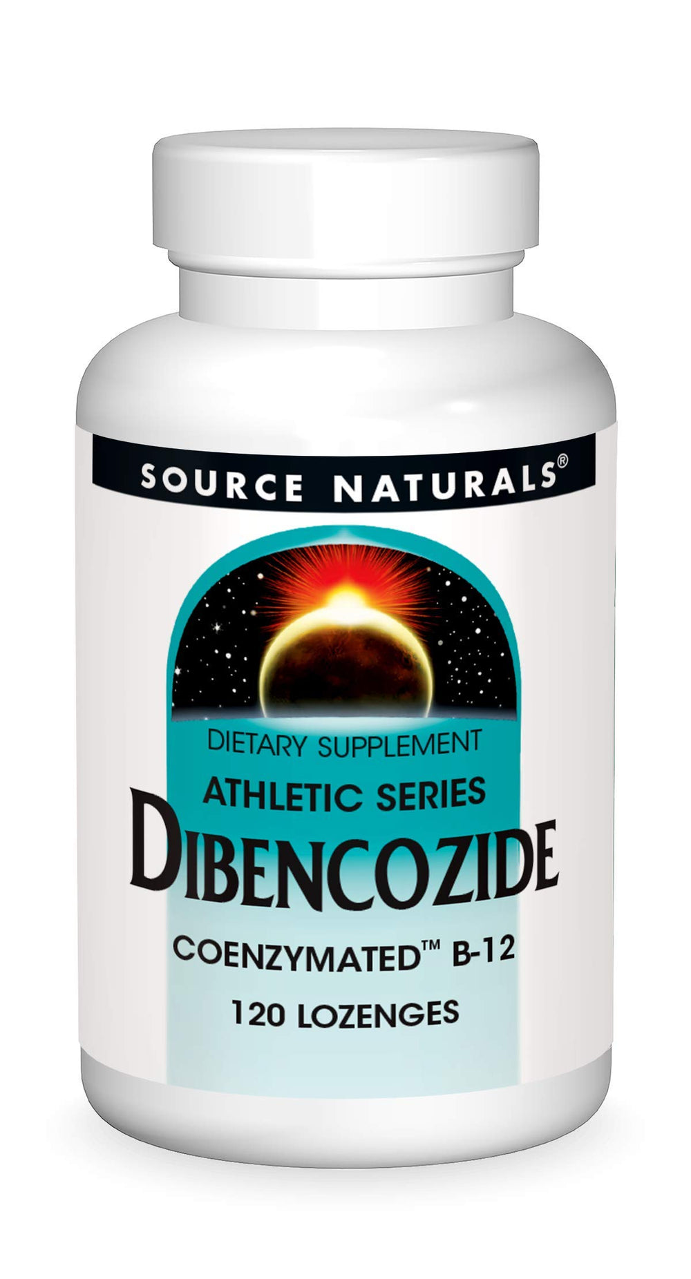 Source Naturals Dibencozide lozenge in bottle for daily energy support.