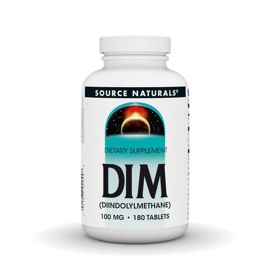 Source Naturals DIM 100mg bottle front view with clear labeling