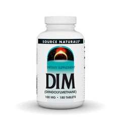 Source Naturals DIM 100mg bottle front view with clear labeling