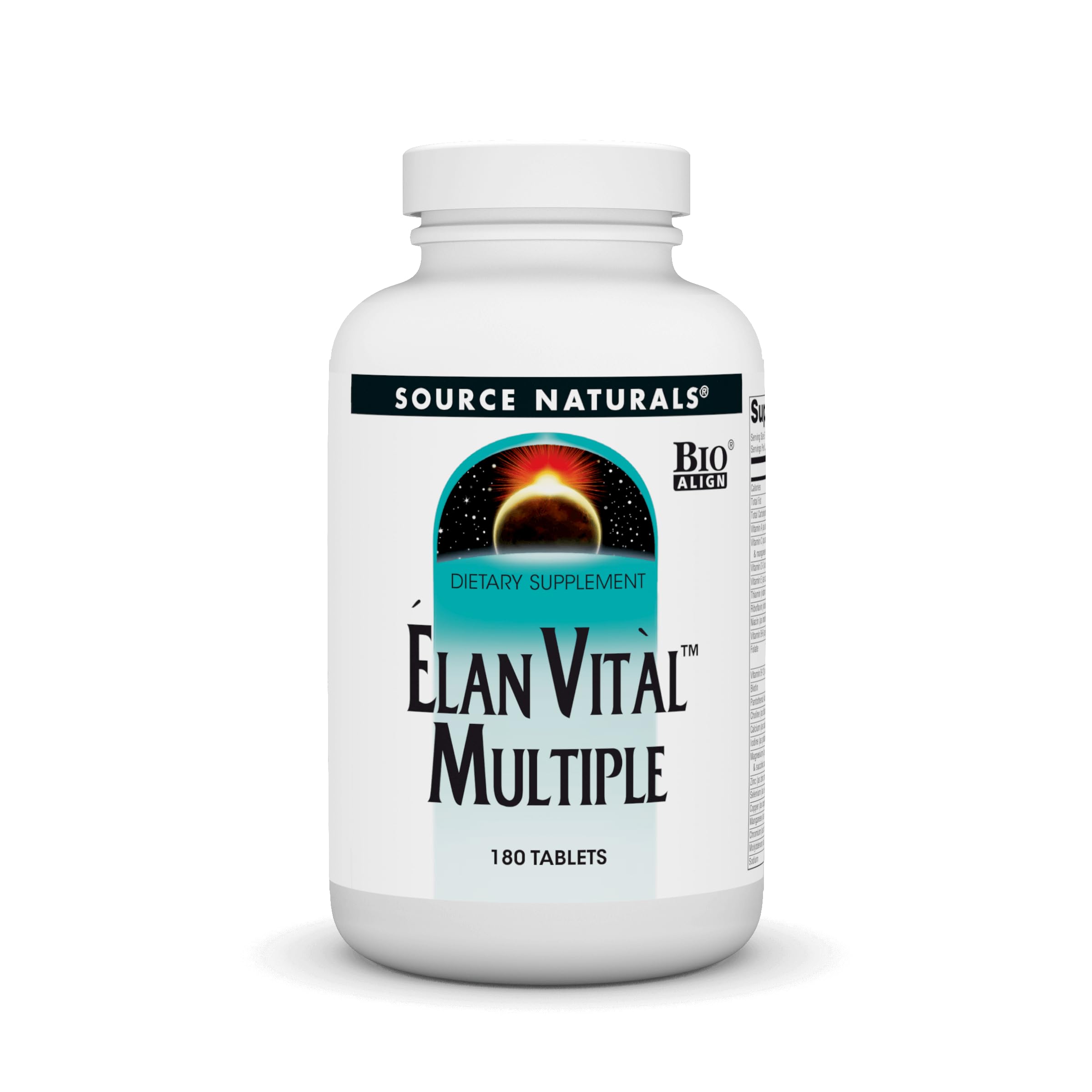 Source Naturals Elan Vital Multi bottle with label signaling comprehensive daily support