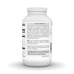 Source Naturals flax-seed-primrose oil label on bottle with EFAs.