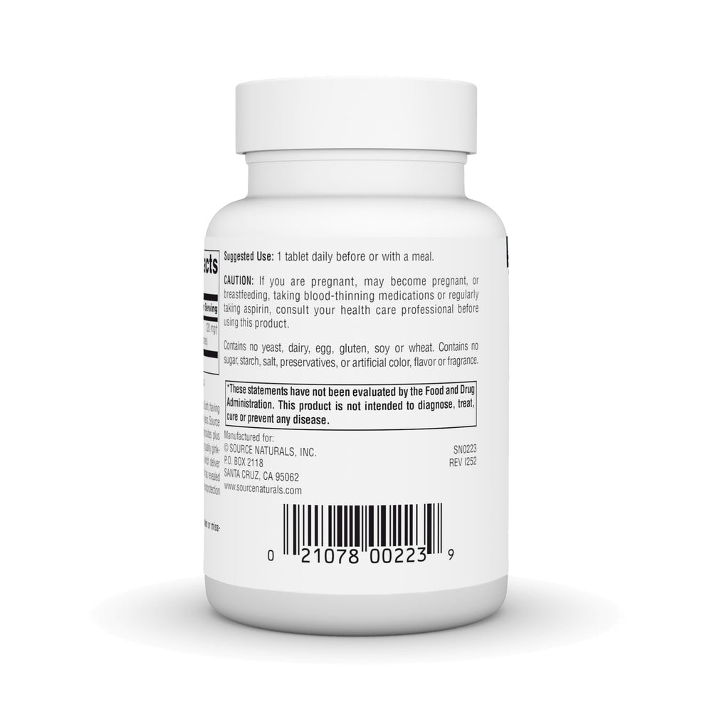 Close up of Source Naturals Ginkgo-24 capsules for daily use