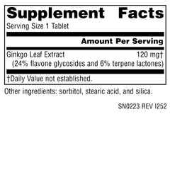 Source Naturals Ginkgo-24 tablets ready for daily cognitive routines