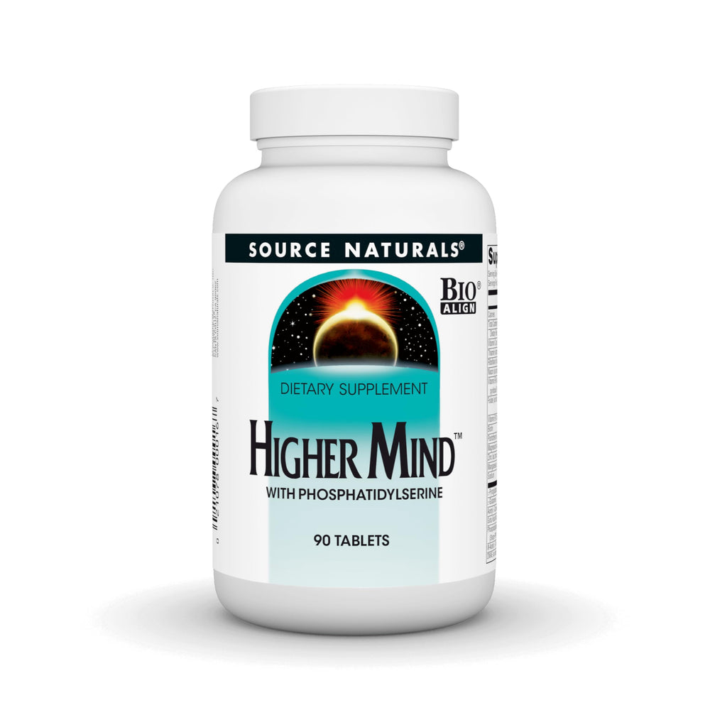 Source Naturals Higher Mind bottle highlighting phosphatidylserine for cognitive support