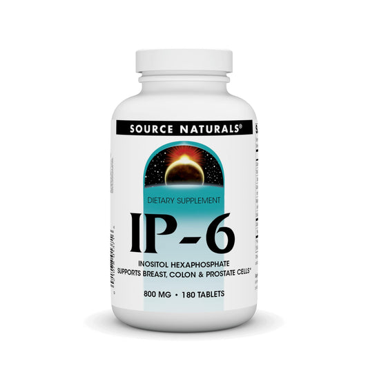 Source Naturals IP-6 tablet bottle front view, vegetarian-friendly supplement.