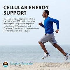 Source Naturals Life Force tablets shown with meals for best absorption.