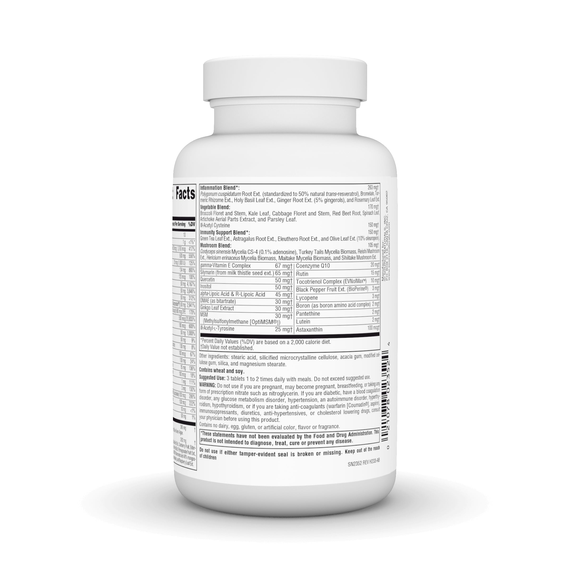 Source Naturals Life Force Green label detail showing greens and superfoods blend