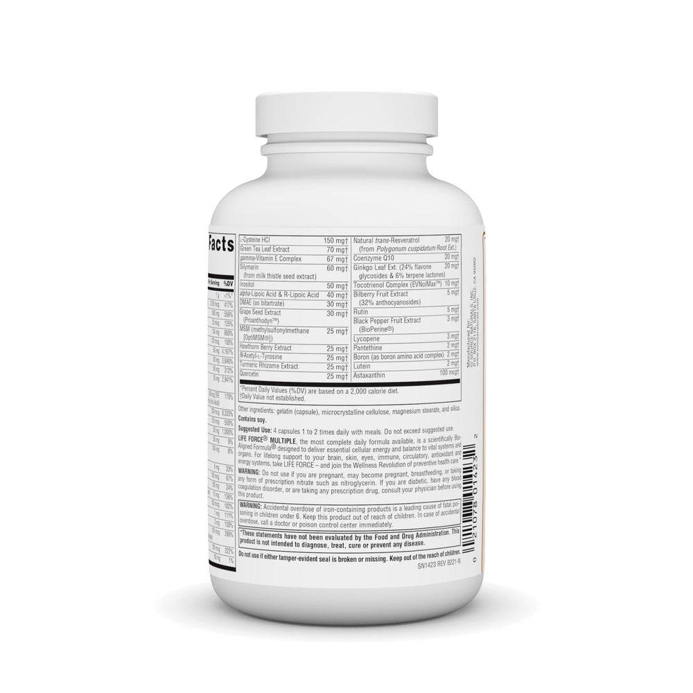 Source Naturals Life Force Multivitamin bottle top view for easy daily intake