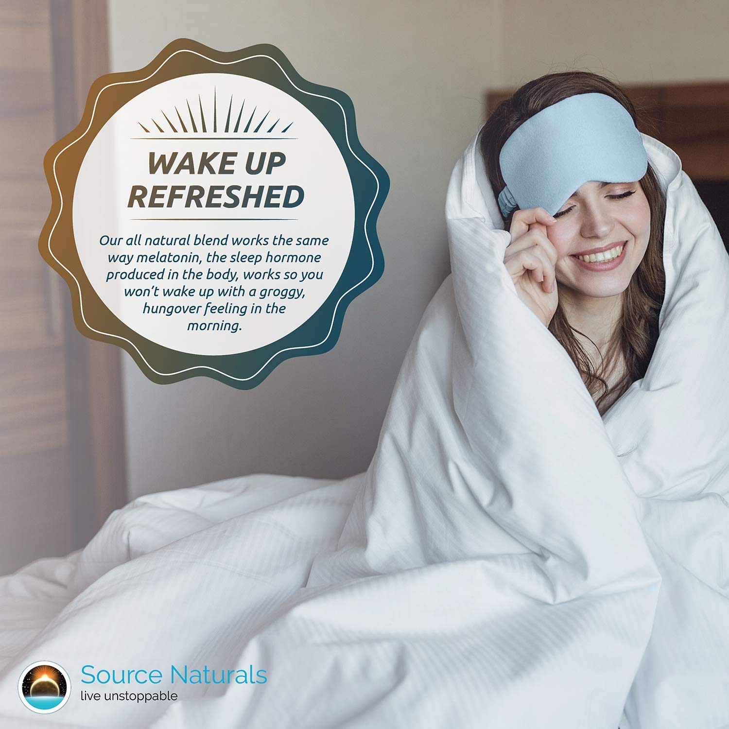 Source Naturals USA-made production sticker on packaging highlight quality standards.