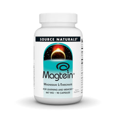 Source Naturals Magtein bottle closeup highlighting cognitive support