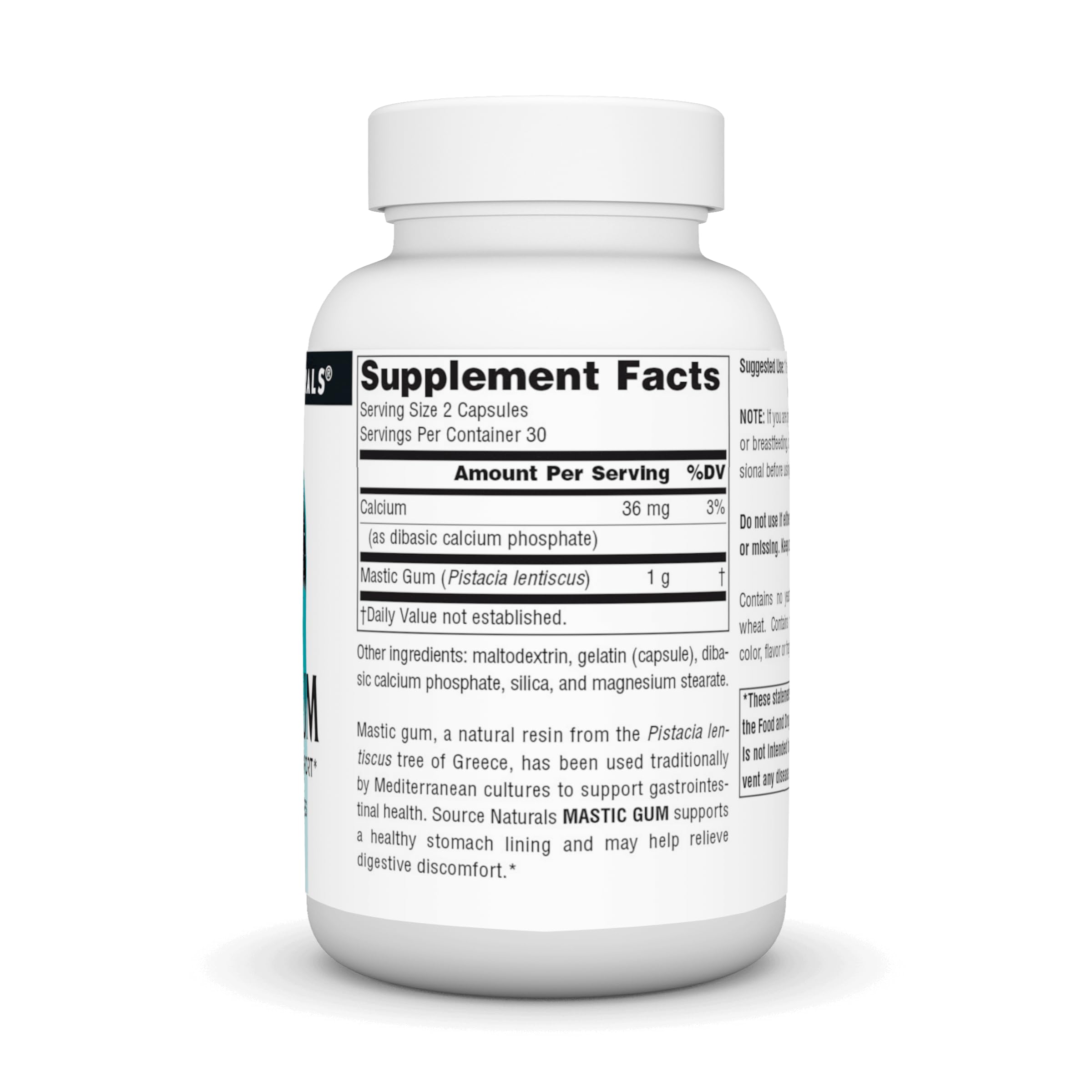 Source Naturals Mastic Gum capsules close-up for daily digestive support.