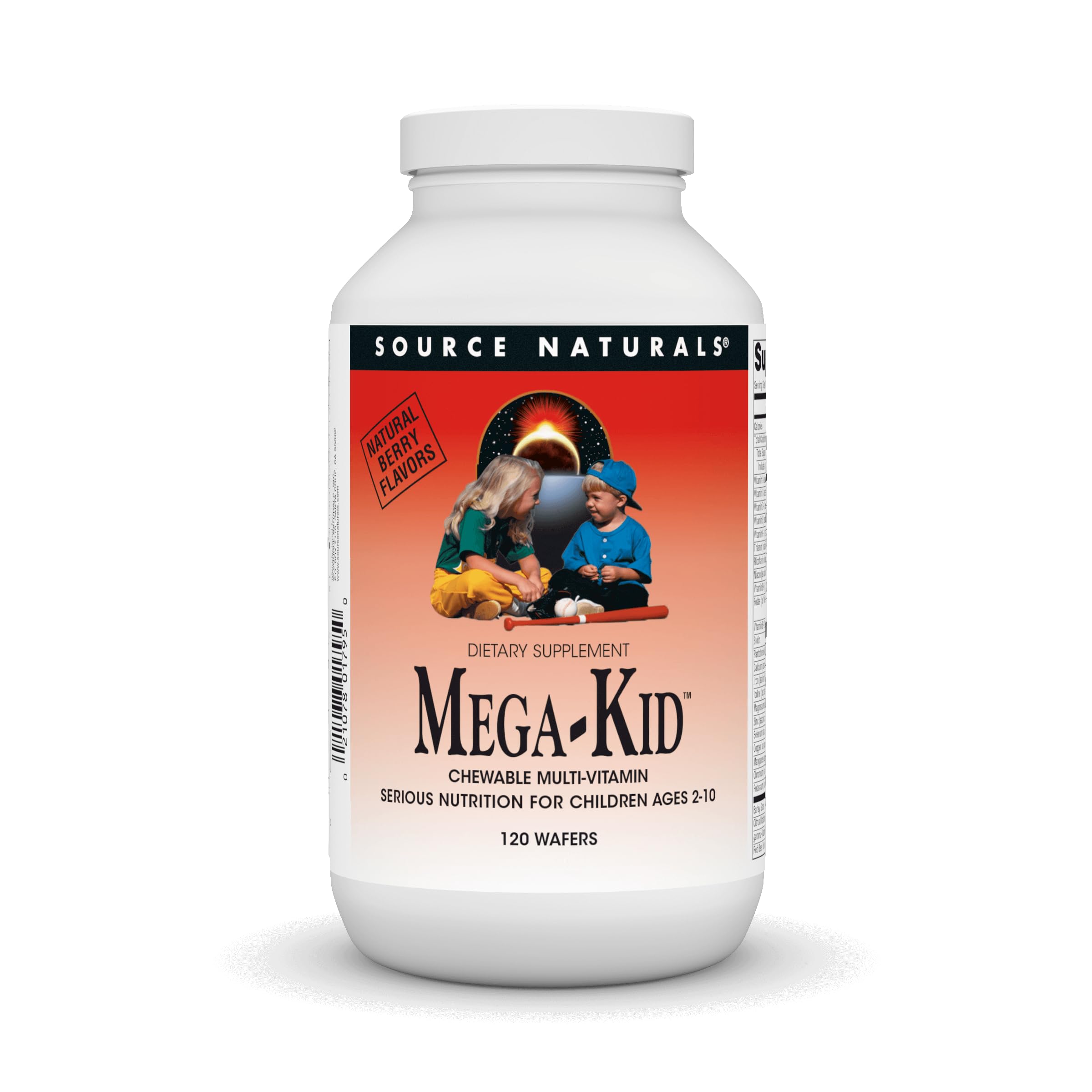 Source Naturals Mega-Kid berry wafers pack for everyday kid nutrition.