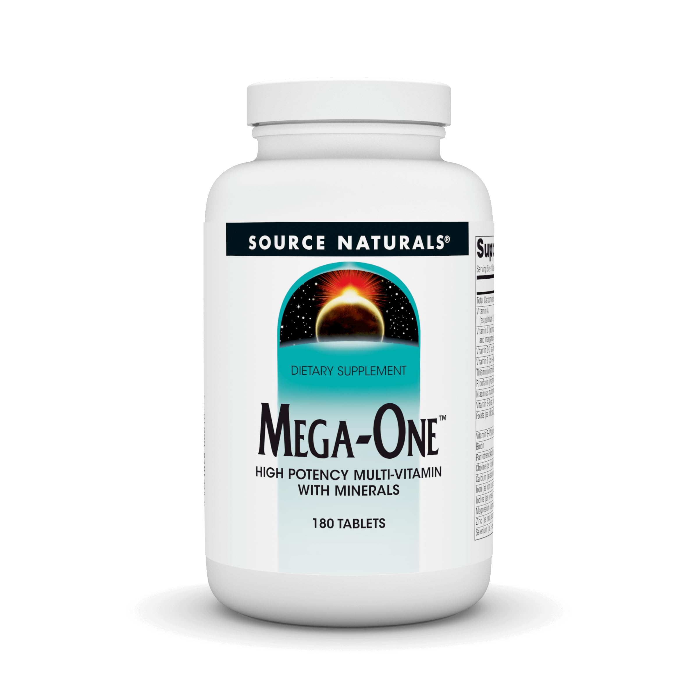 Source Naturals Mega-One bottle front for quick daily nutrient support.