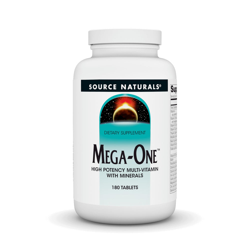 Source Naturals Mega-One bottle front for quick daily nutrient support.