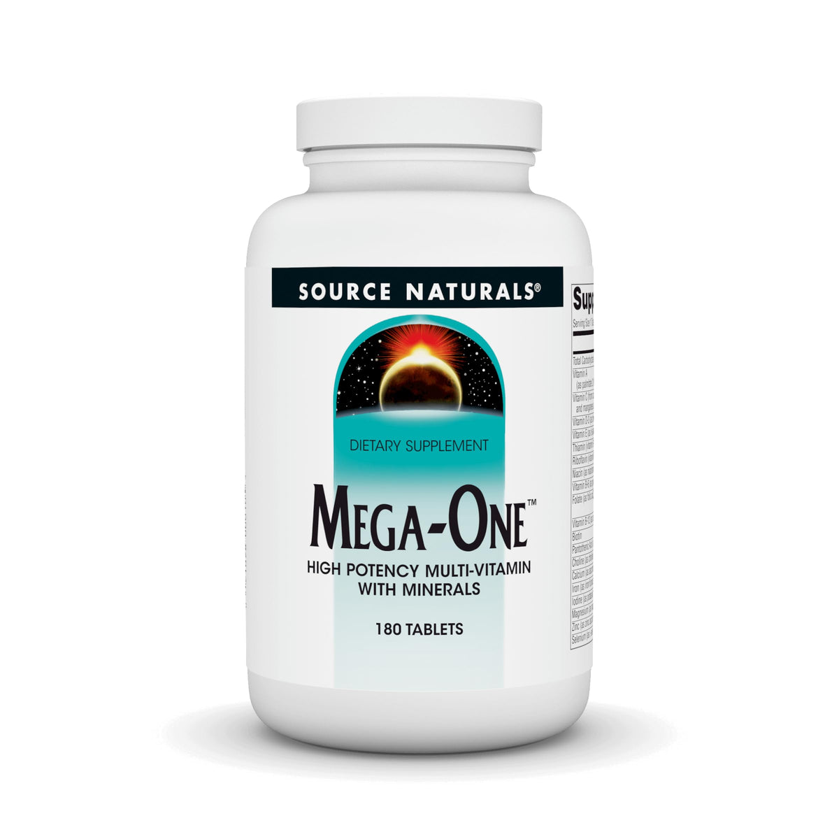 Source Naturals Mega-One bottle front for quick daily nutrient support.