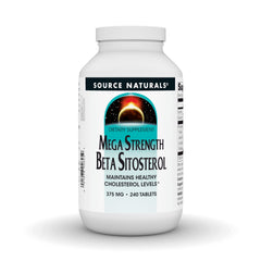 Source Naturals Mega Strength Beta Sitosterol bottle with tablets supports daily cholesterol balance