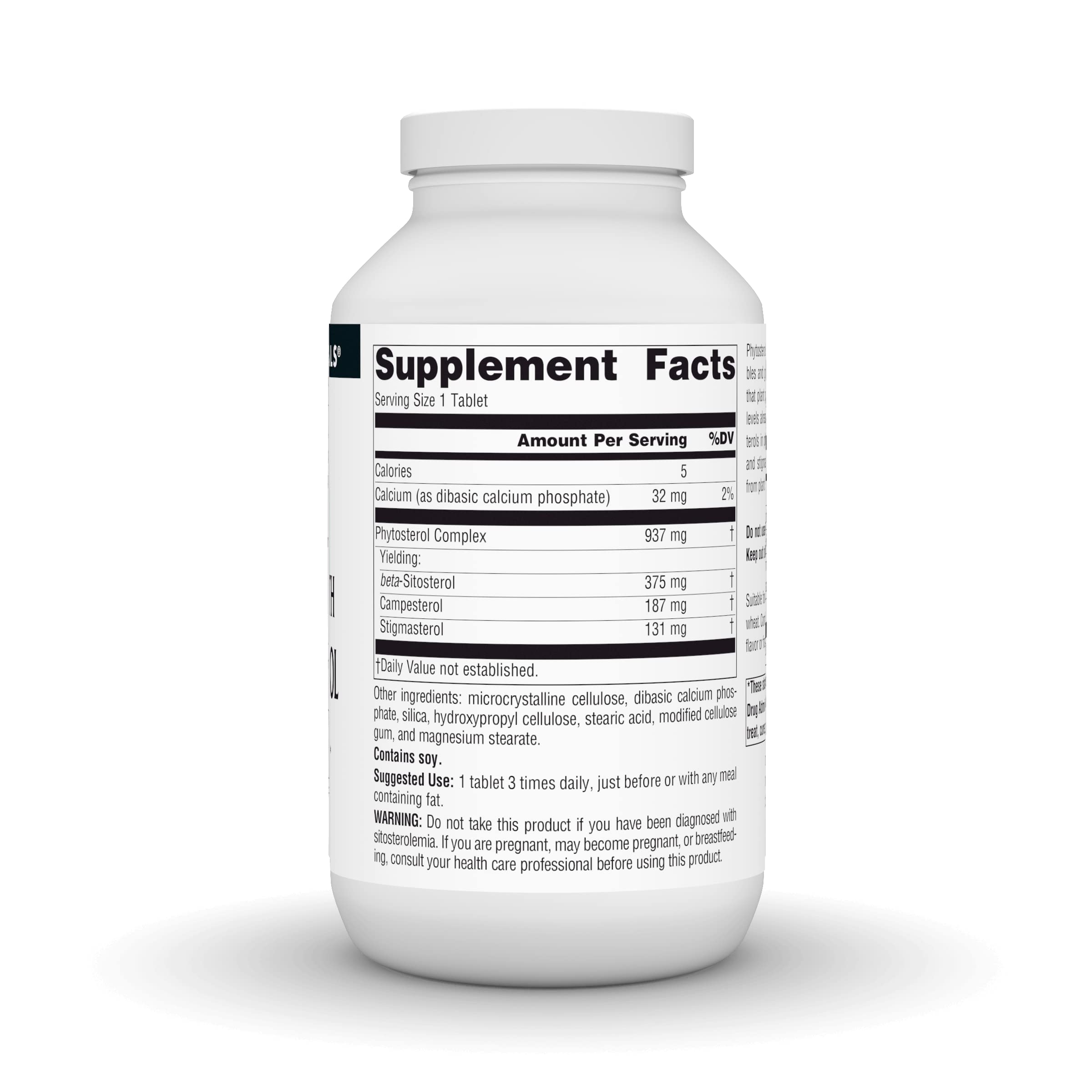 Close-up of Source Naturals beta sitosterol tablets showing form and size