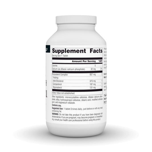 Close-up of Source Naturals beta sitosterol tablets showing form and size