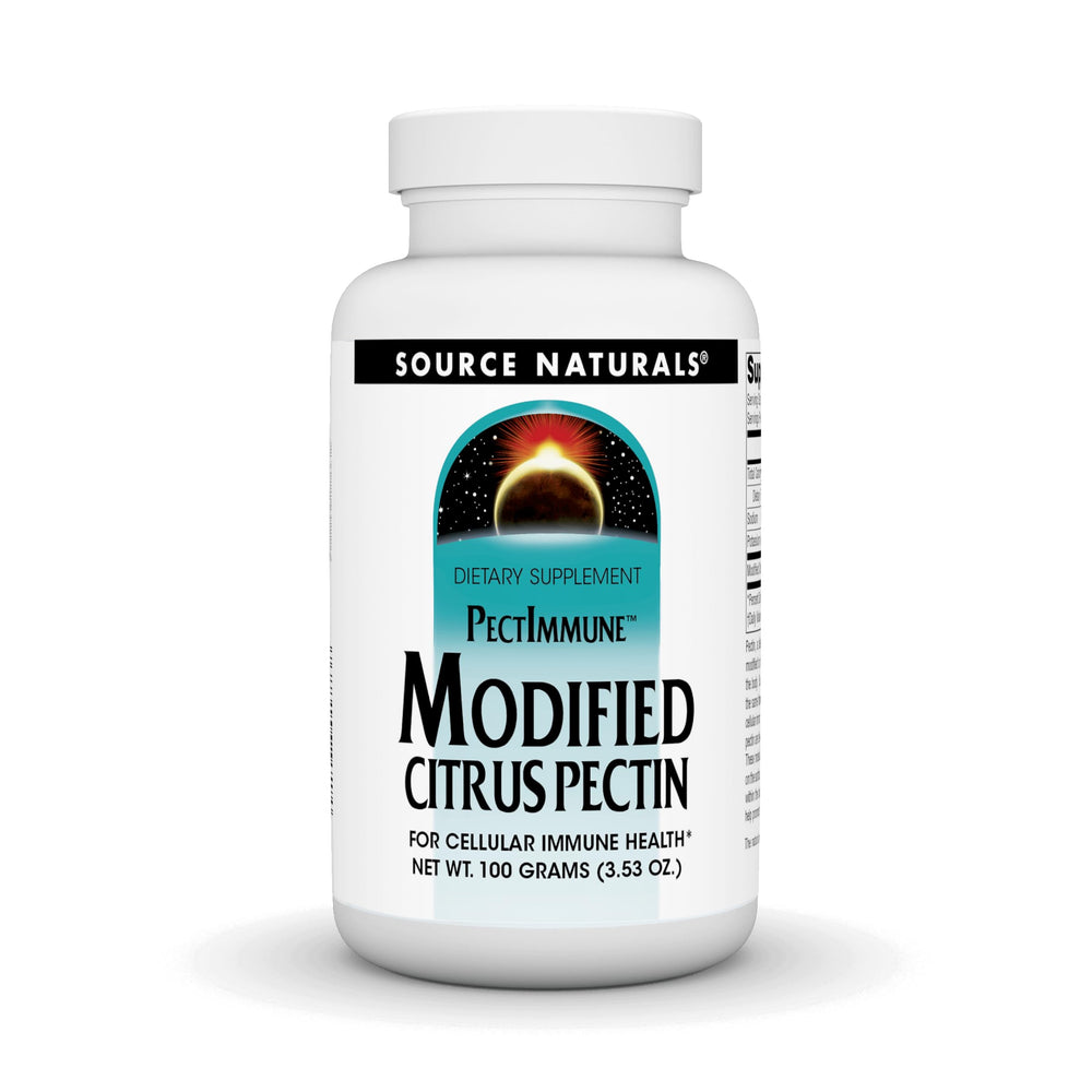 Source Naturals Modified Citrus Pectin powder in a reusable tub for daily immune-support rituals.