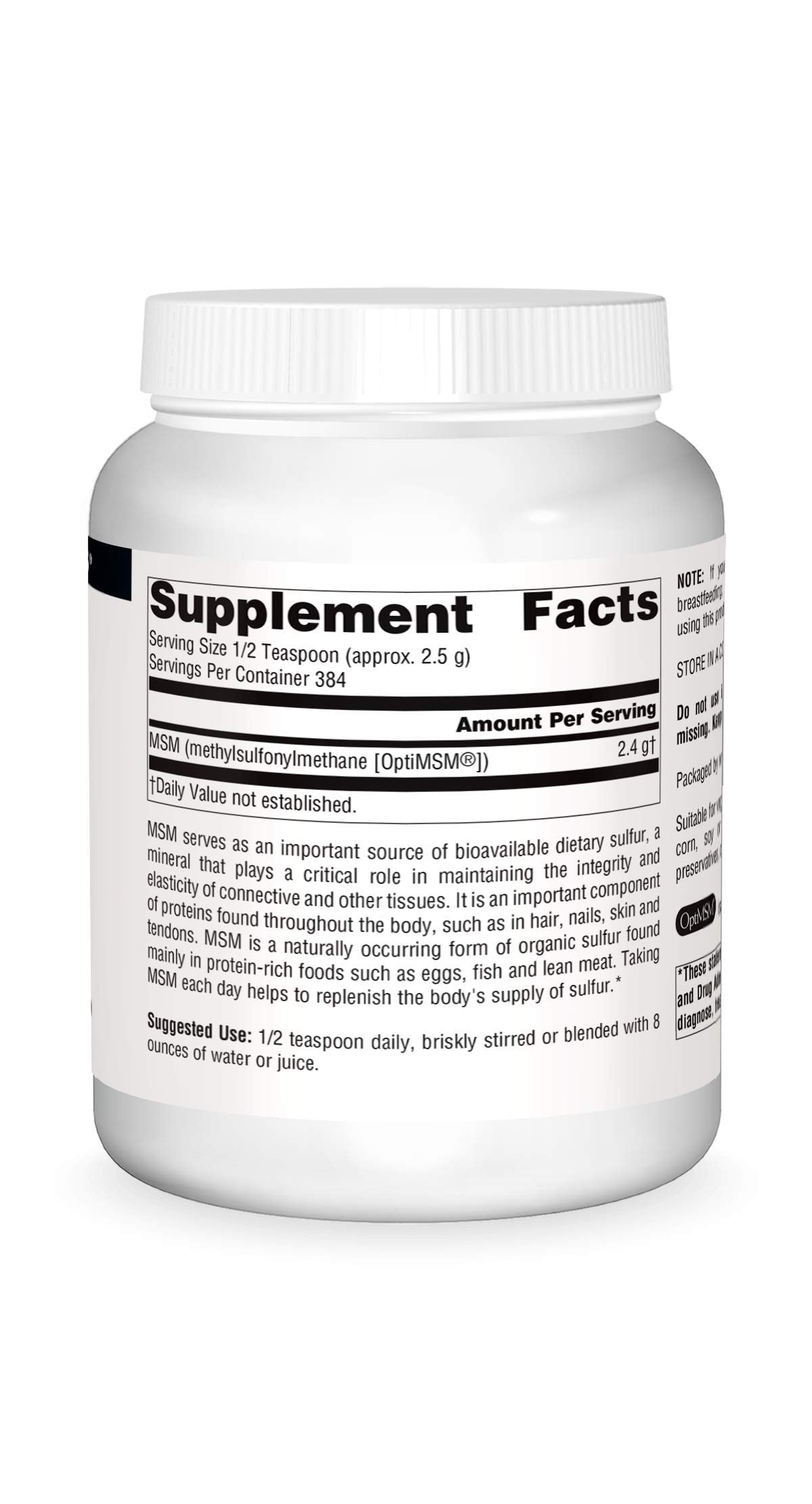 MSM powder being stirred into glass for a convenient daily routine.