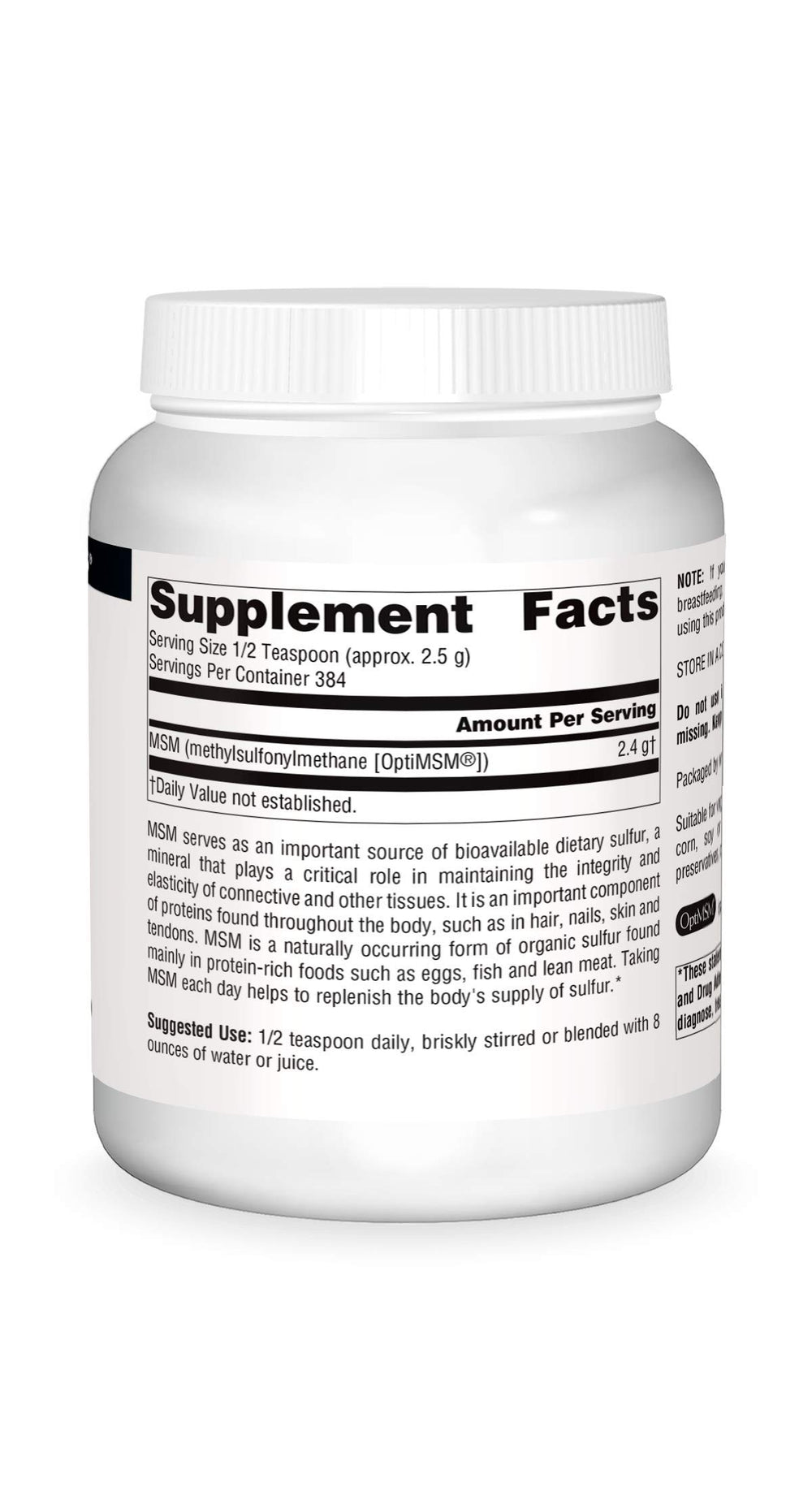 MSM powder being stirred into glass for a convenient daily routine.