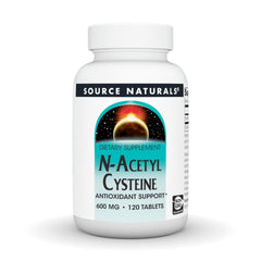 Source Naturals NAC bottle front shows label for antioxidant support.