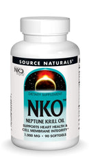 Source Naturals NKO Neptune Krill Oil bottle close-up for omega-3 support.