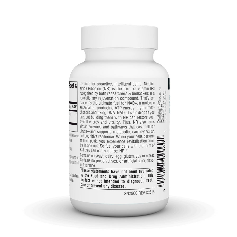 Source Naturals NR capsules ready for daily consumption
