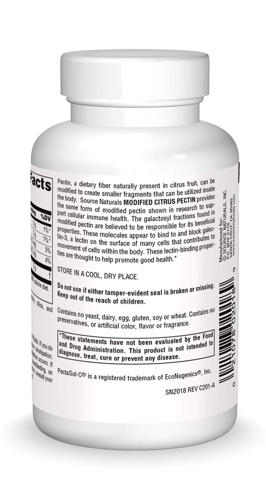 PectImmune capsules close-up highlighting 750 mg modified citrus pectin.