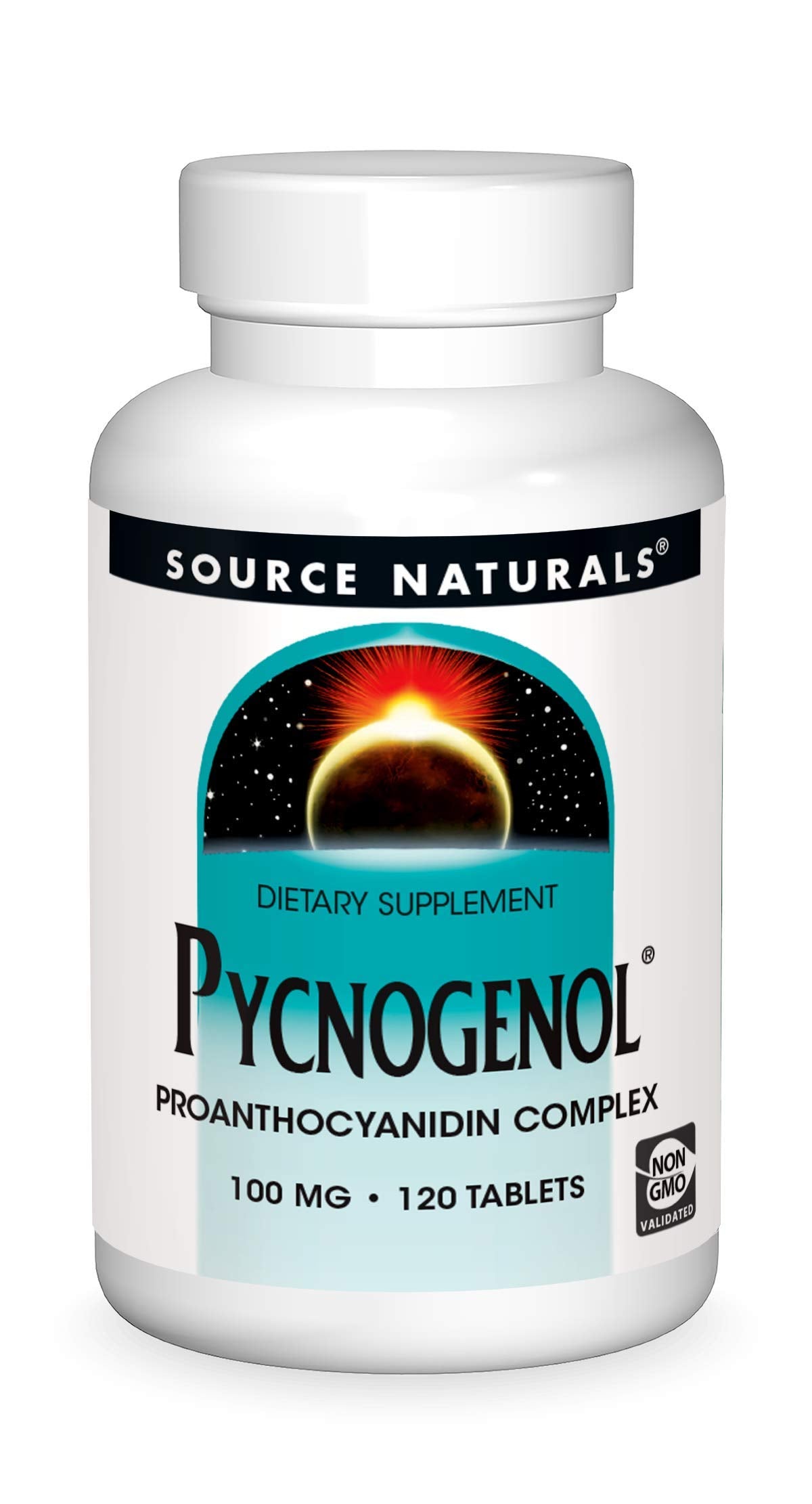 Source Naturals Pycnogenol bottle front view for daily antioxidant support