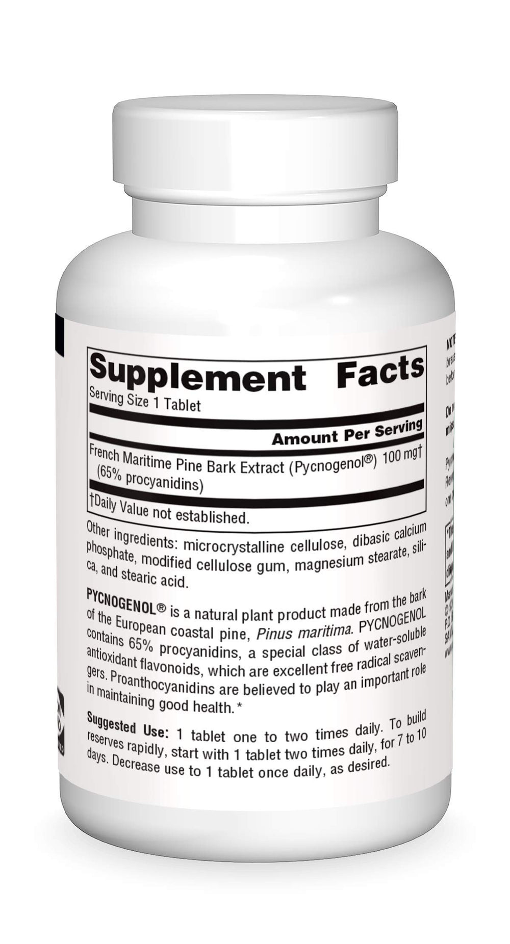 Source Naturals Pycnogenol bottle with water illustrating simple daily use