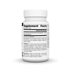 Close-up of Pycnogenol tablets highlighting procyanidins-based antioxidant potential.