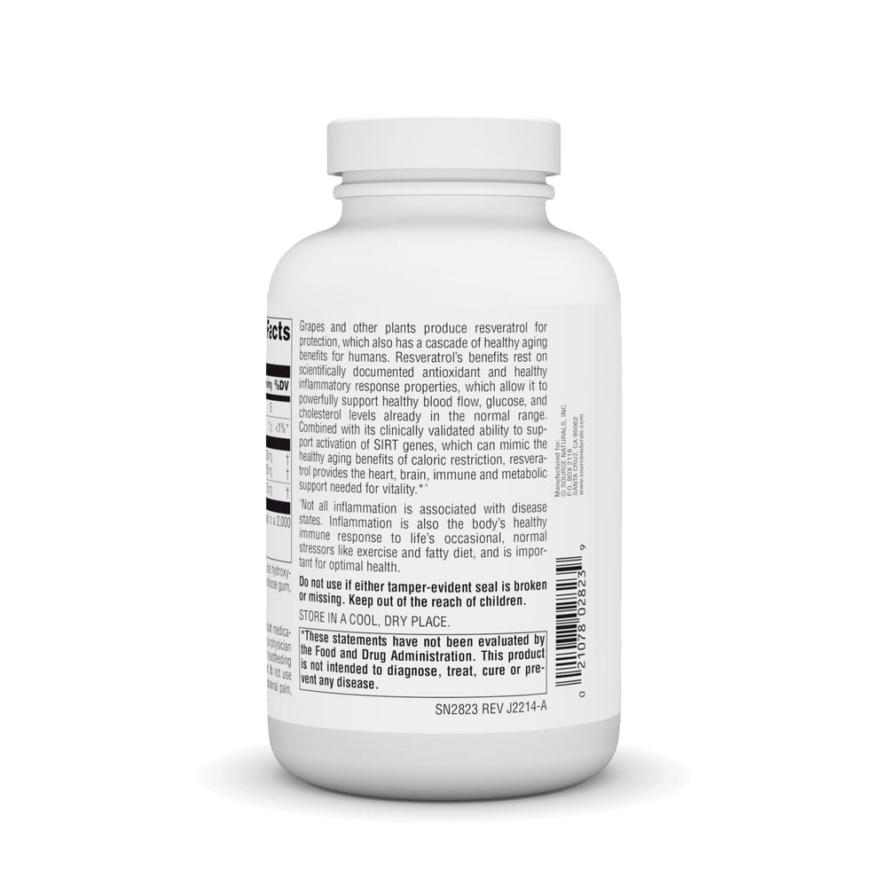 Source Naturals Resveratrol 500 tablets pile ready for daily use