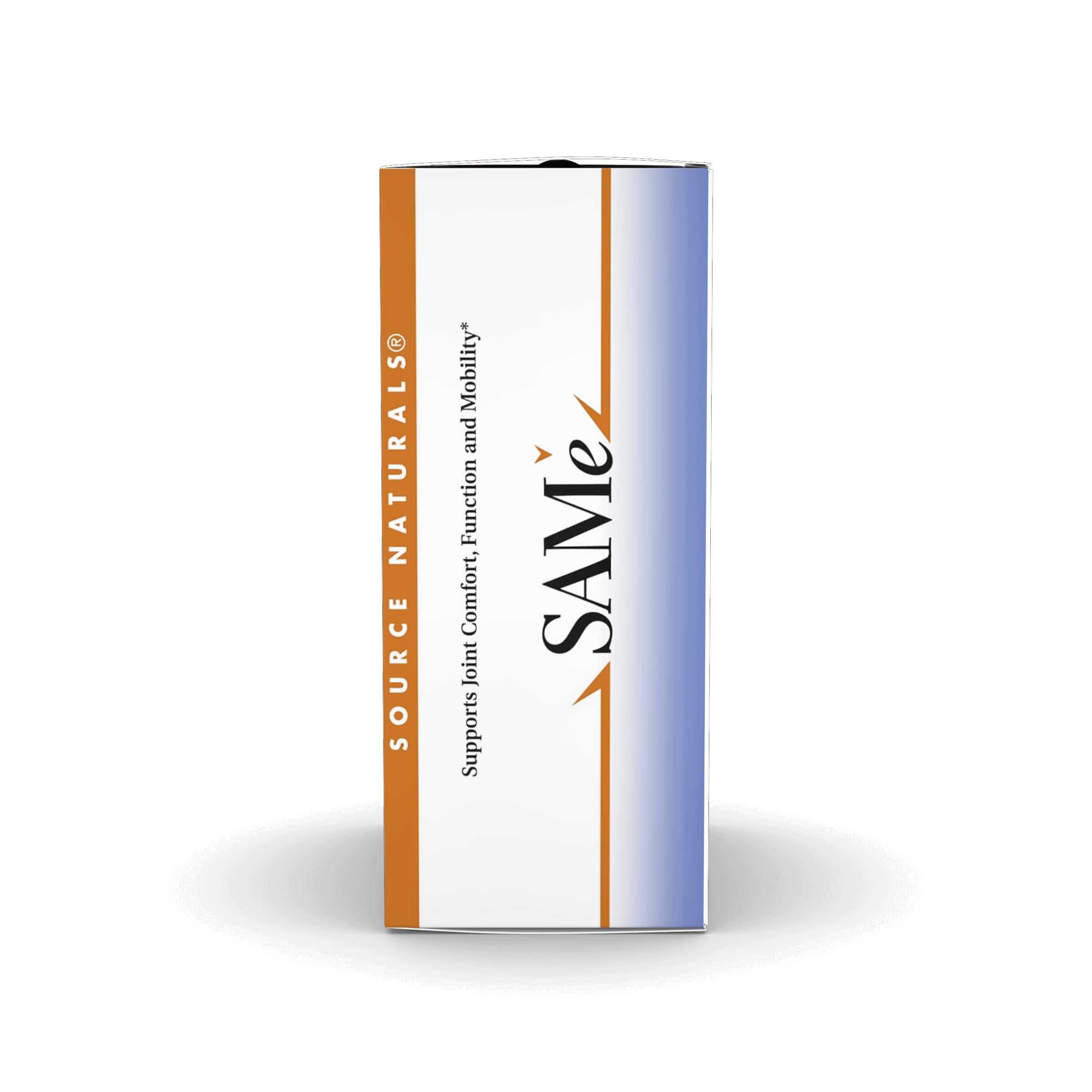 Source Naturals SAMe enteric tablets bottle with label for convenient daily use.