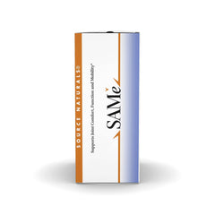 Source Naturals SAMe enteric tablets bottle with label for convenient daily use.