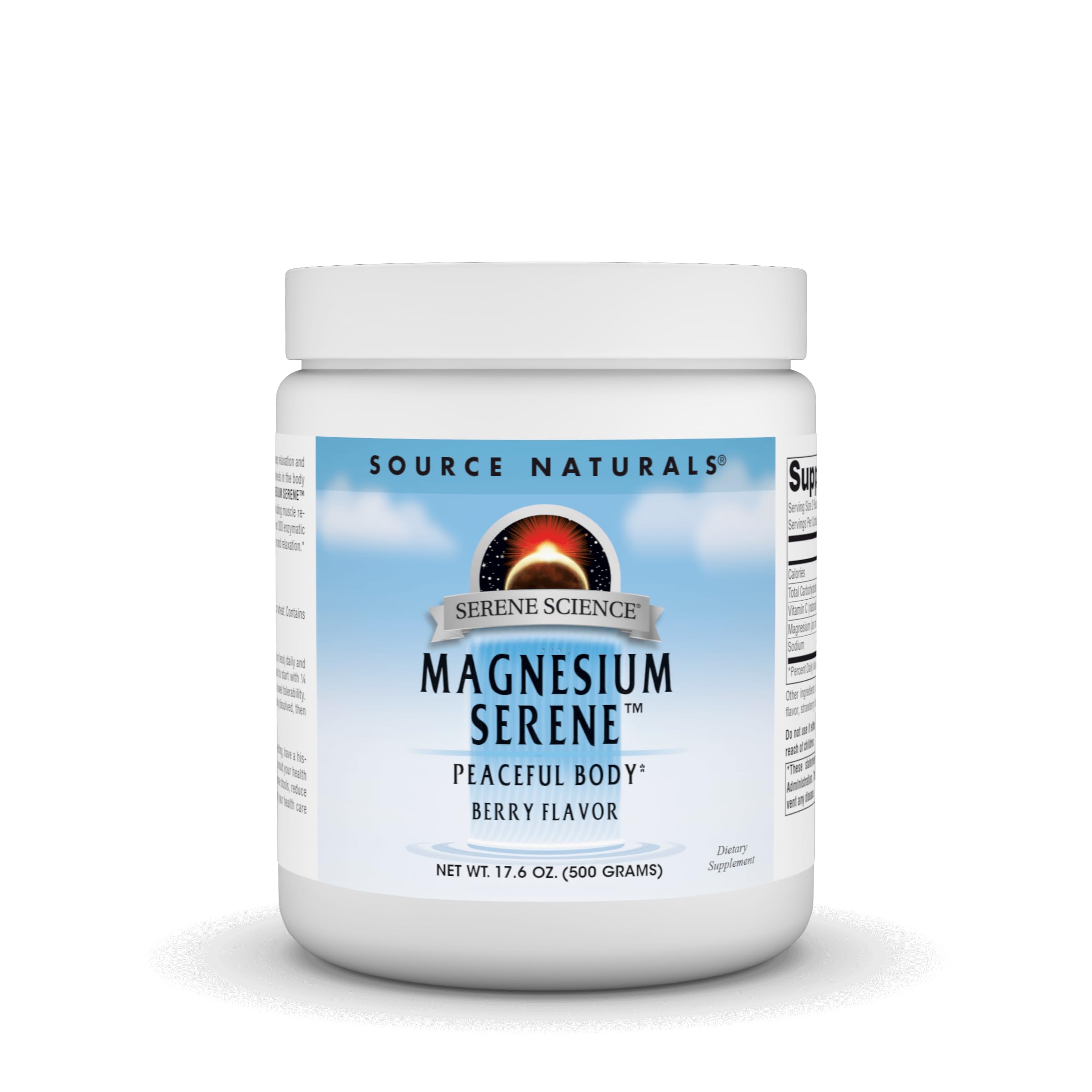 Source Naturals Serene Science Magnesium Serene berry bottle for daily wellness routine.