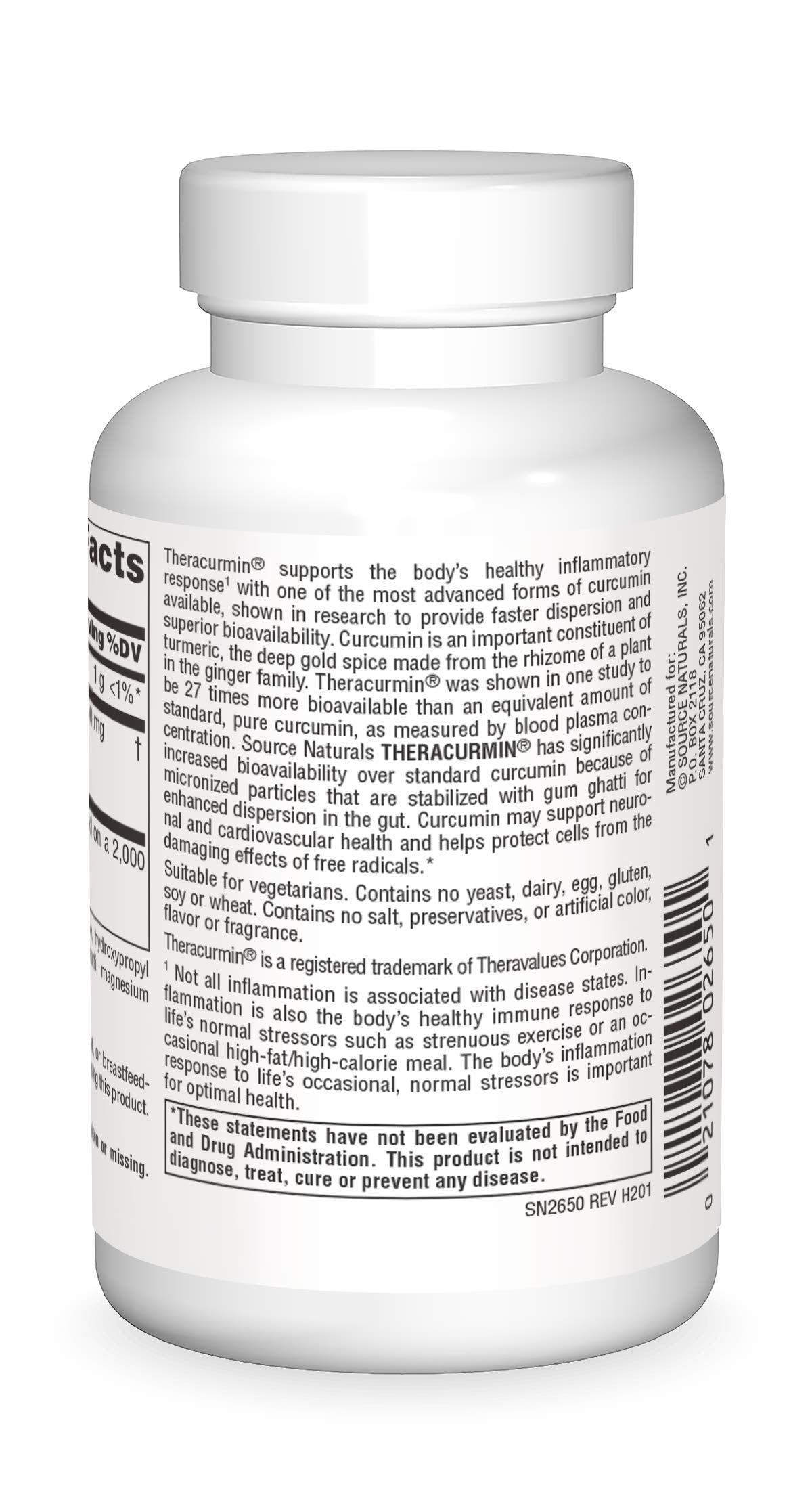 Source Naturals Theracurmin capsules close-up showing vegetarian capsules for daily wellness